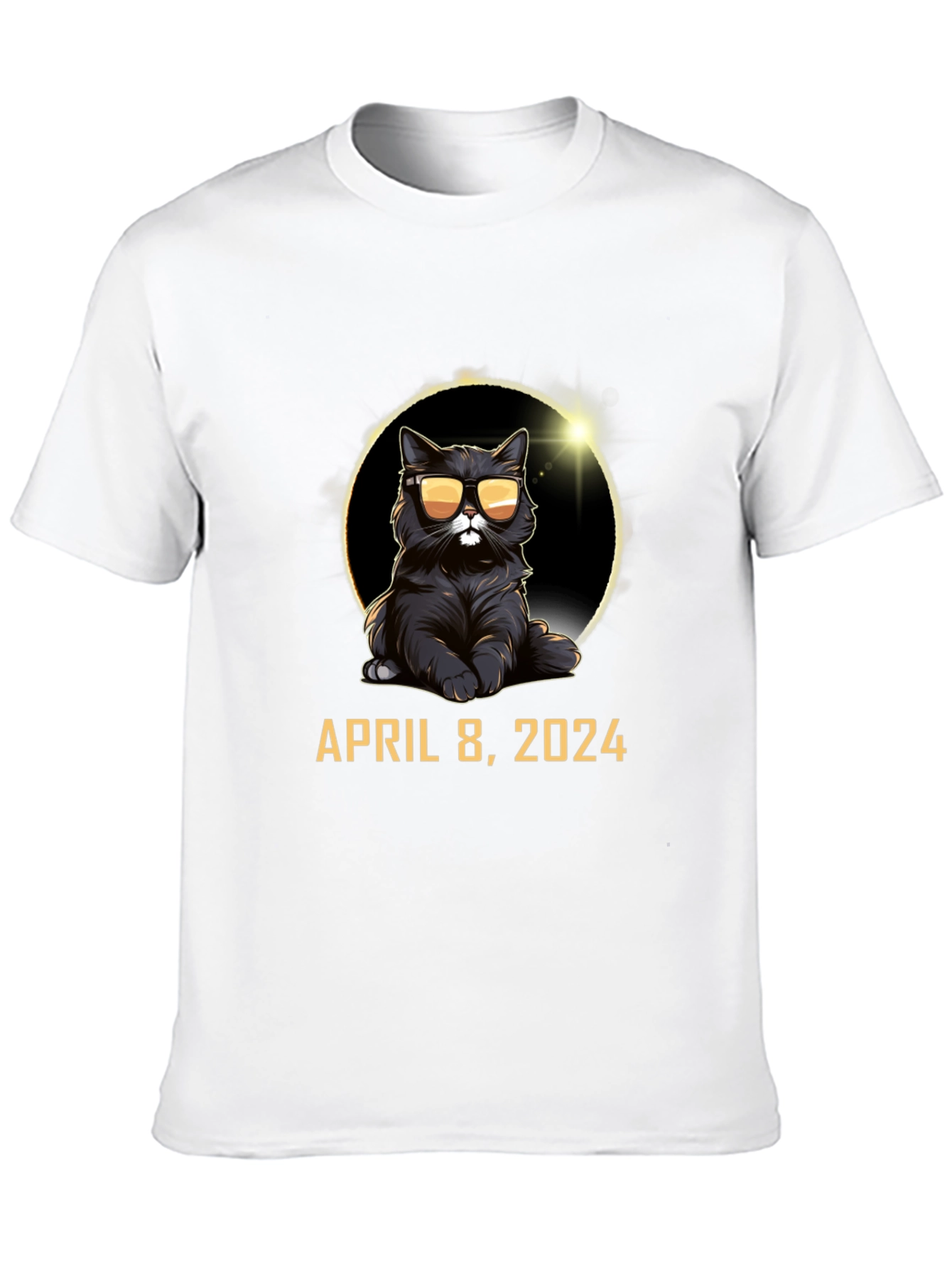 Total Solar Eclipse 2024 Cat T-Shirt