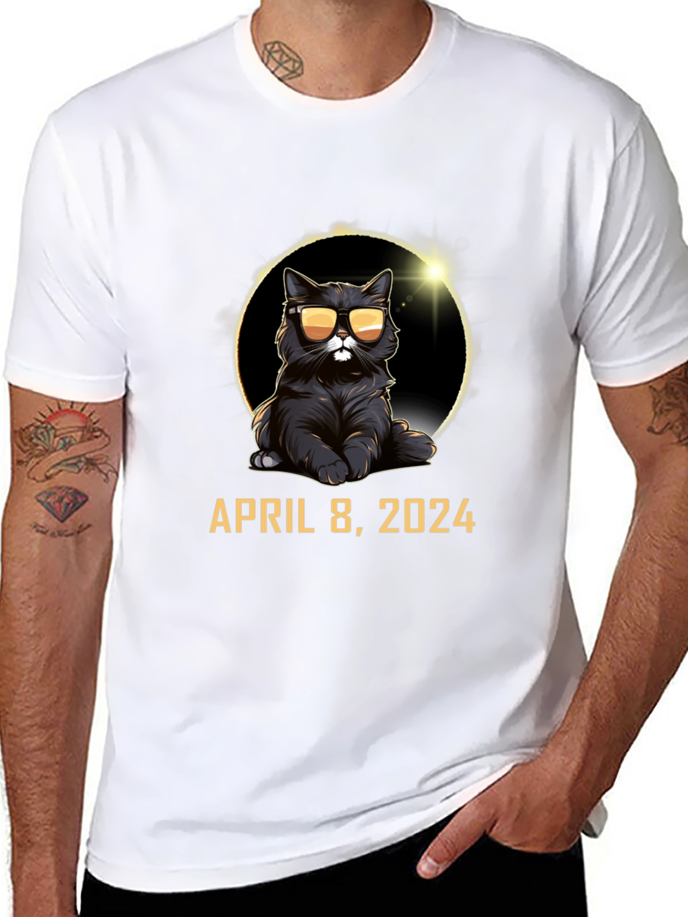 Total Solar Eclipse 2024 Cat T-Shirt