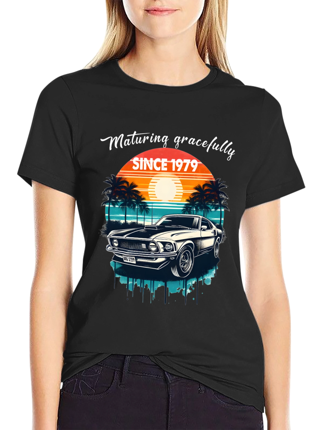 Maturing Gracefully Since 1979 Black T-Shirt