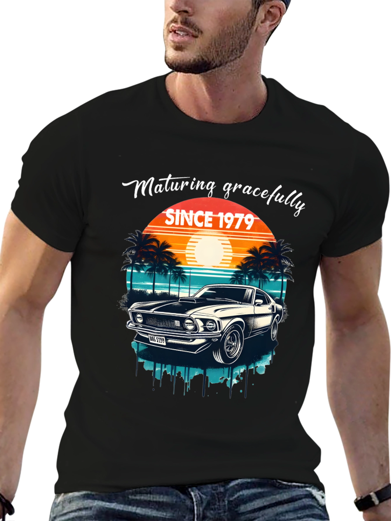 Maturing Gracefully Since 1979 Black T-Shirt