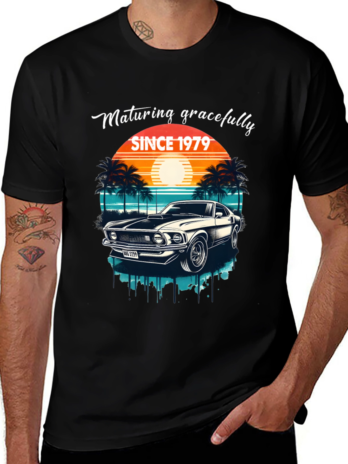 Maturing Gracefully Since 1979 Black T-Shirt