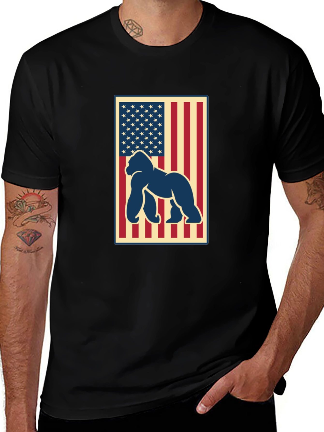American Gorilla Patriotic Graphic Tee