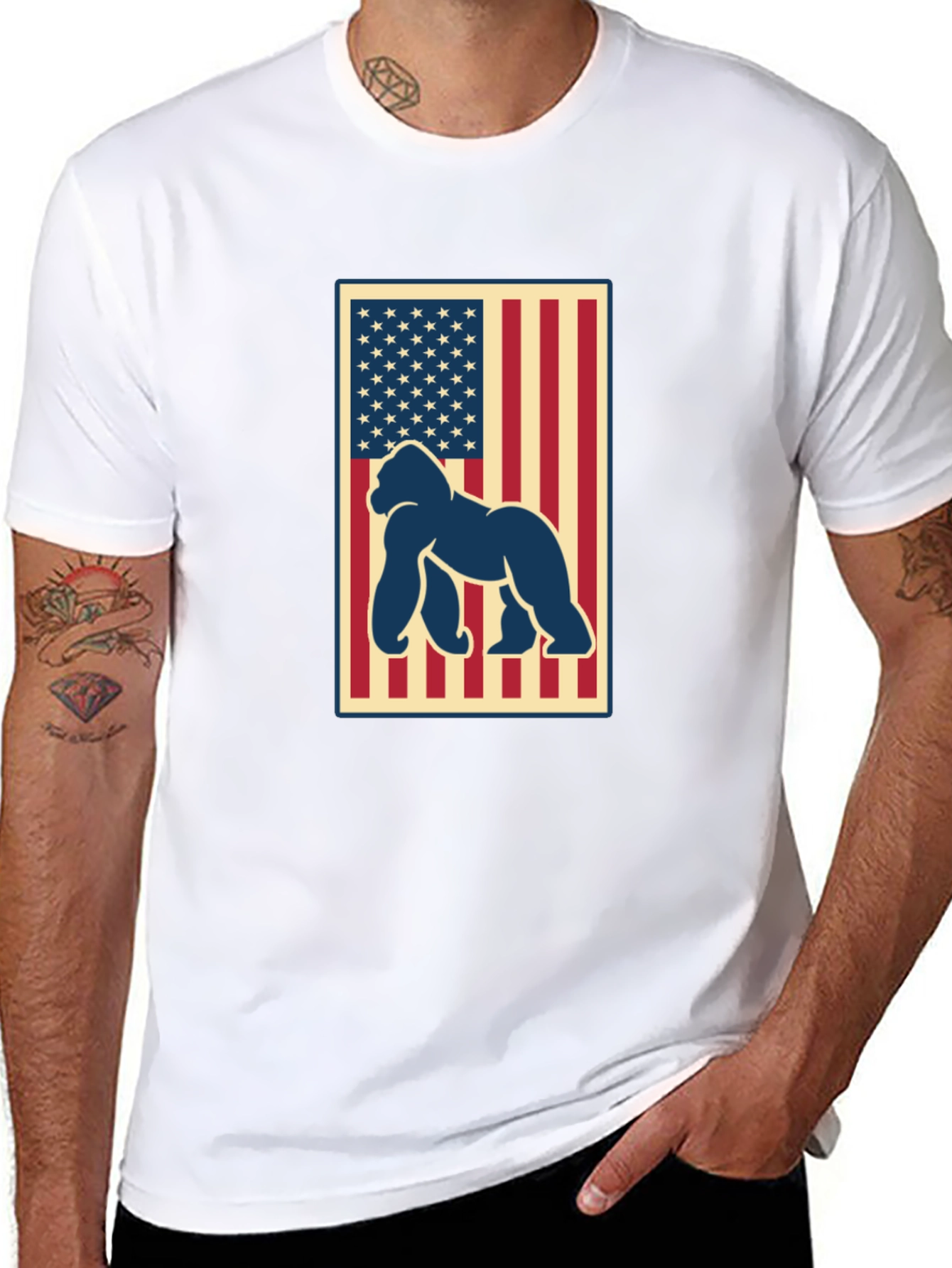 American Gorilla Patriotic Graphic Tee