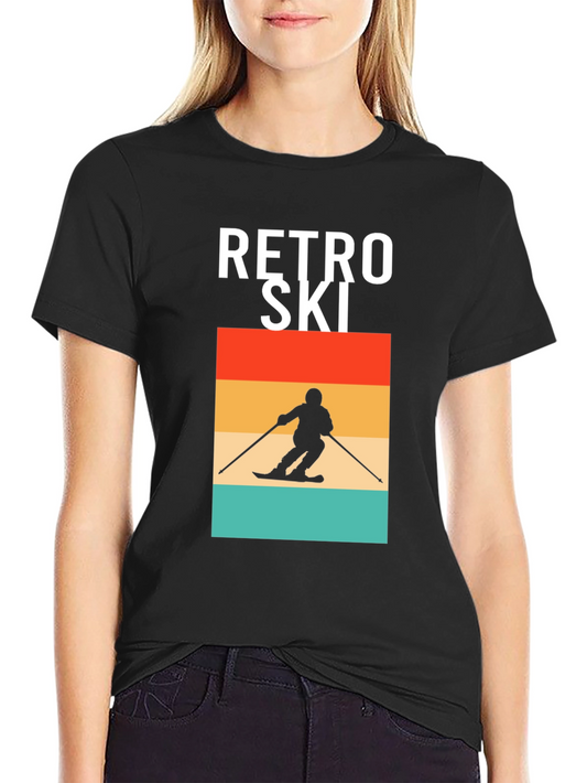 Retro Ski Graphic Tee - Vintage Style Shirt