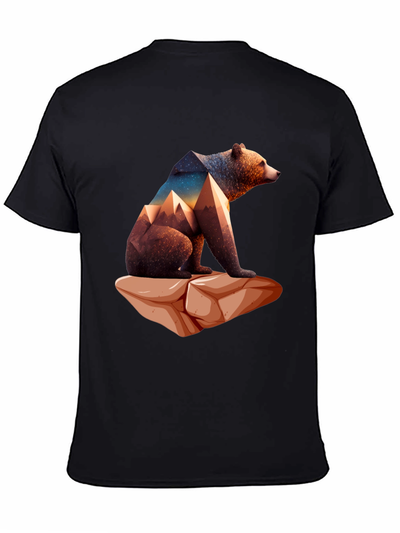 Geometric Bear Graphic Tee - Nature Design