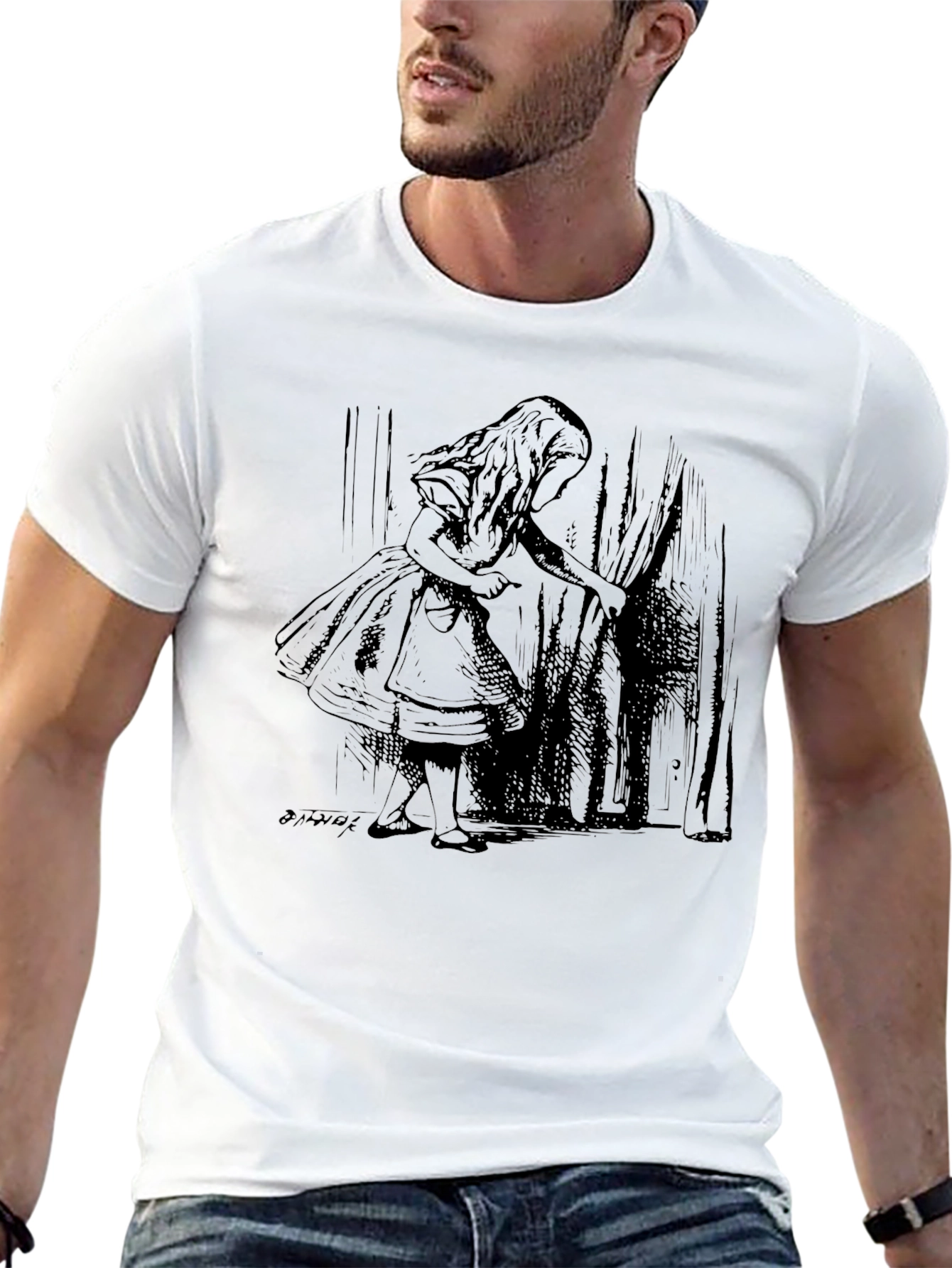 Alice in Wonderland Graphic Tee - Black