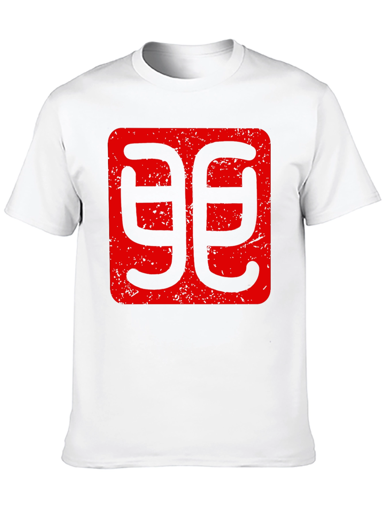 Geometric Red Graphic Print Black T-Shirt