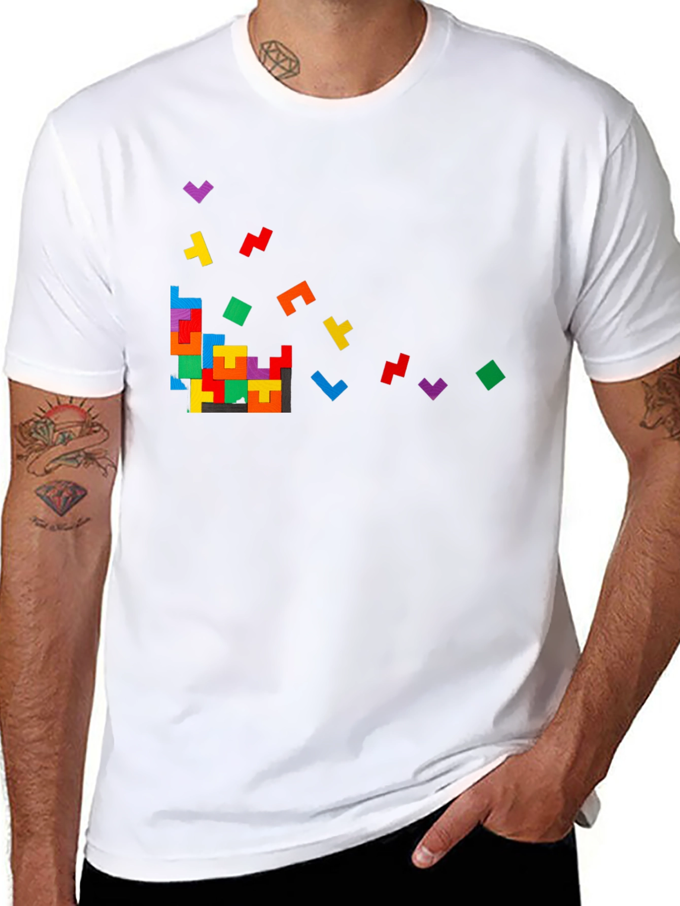 Tetris Inspired Black T-Shirt