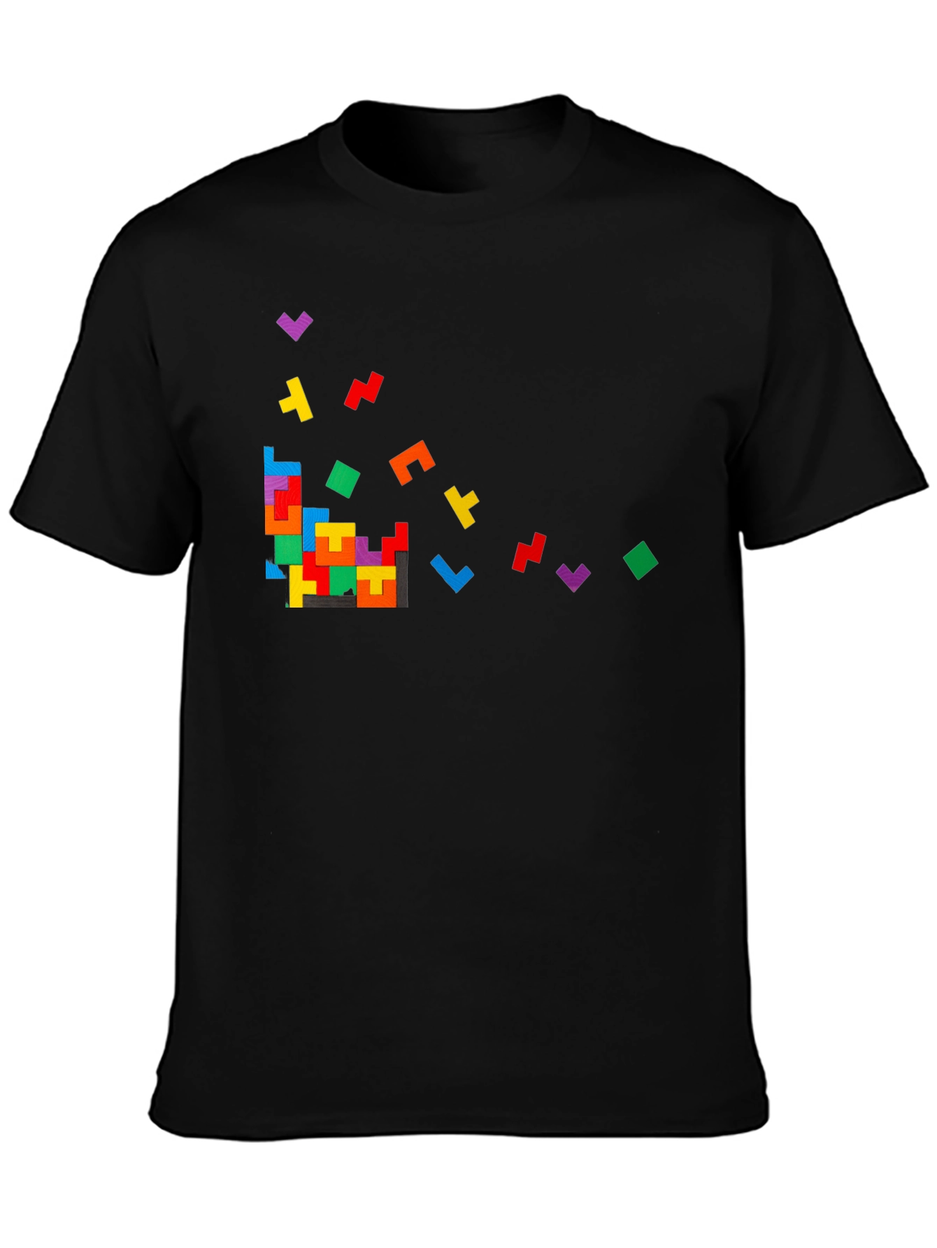 Tetris Inspired Black T-Shirt