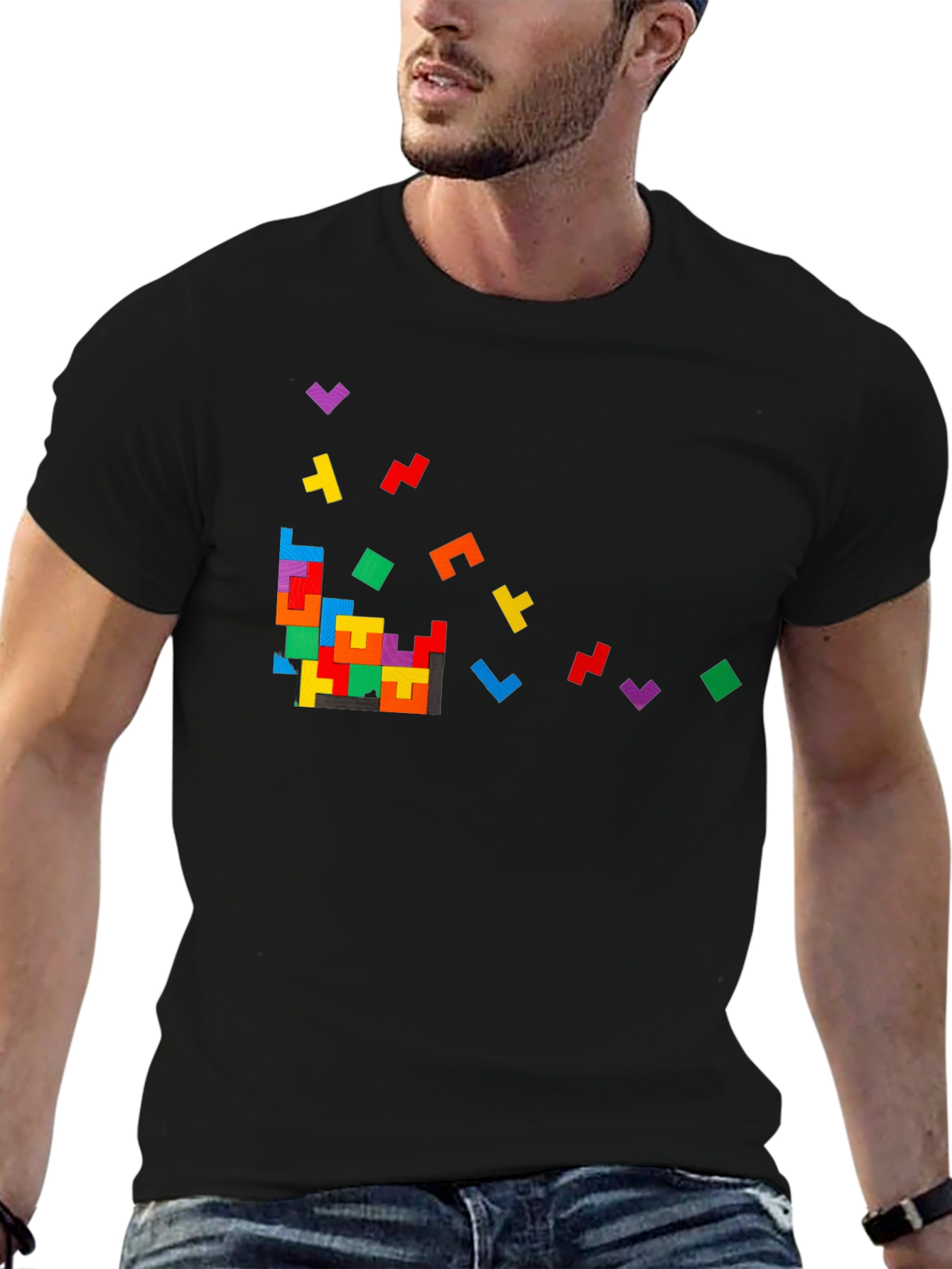 Tetris Inspired Black T-Shirt