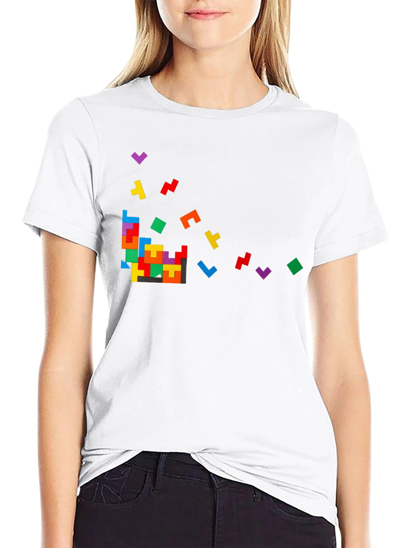 Tetris Inspired Black T-Shirt