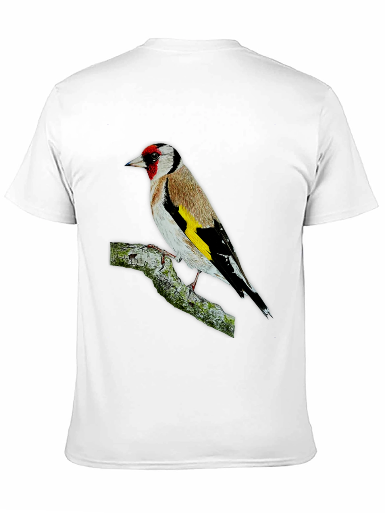 Goldfinch Bird Graphic Tee - Black Cotton T-Shirt