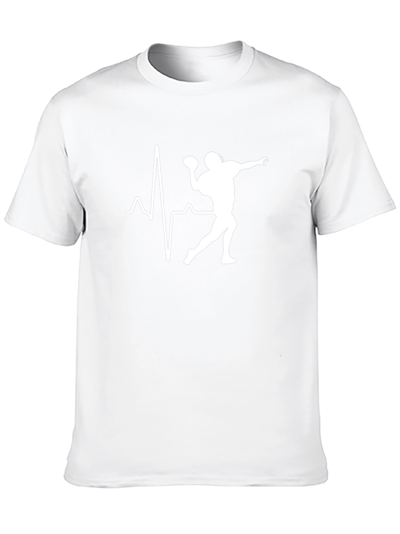 Football Heartbeat T-Shirt - Black