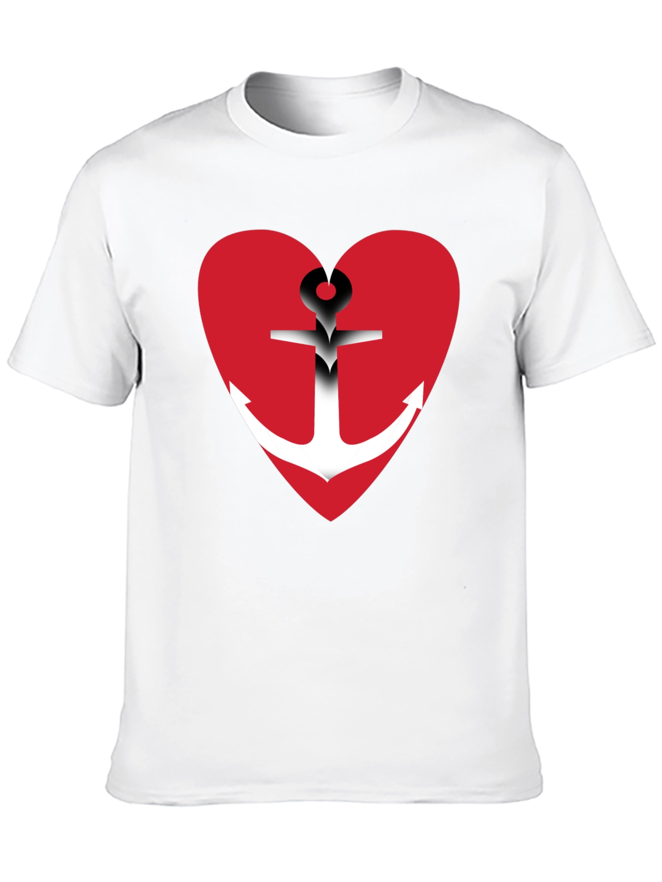 Anchor Heart Graphic T-Shirt - Black Cotton Blend