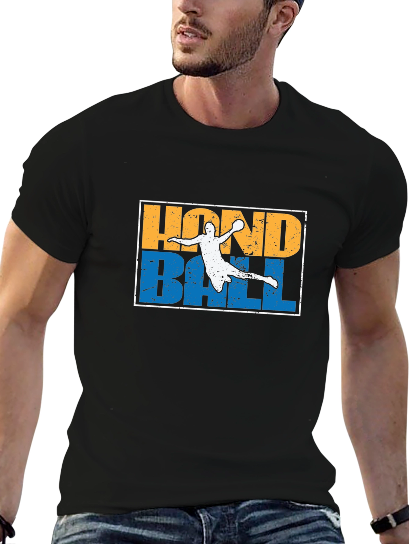 Handball Graphic T-Shirt | Player Silhouette Design