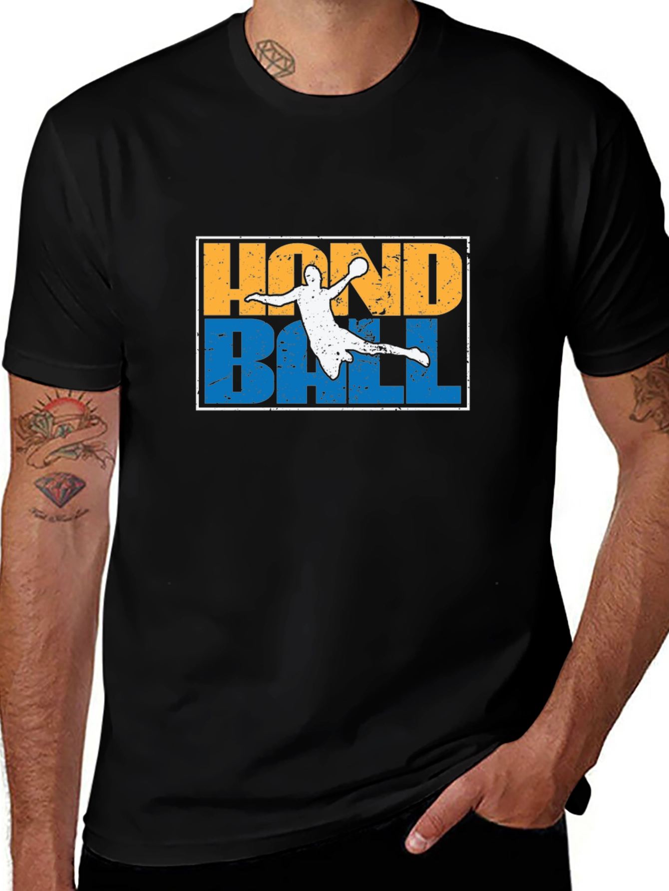 Handball Graphic T-Shirt | Player Silhouette Design