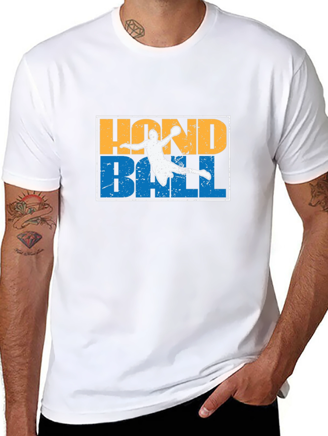 Handball Graphic T-Shirt | Player Silhouette Design
