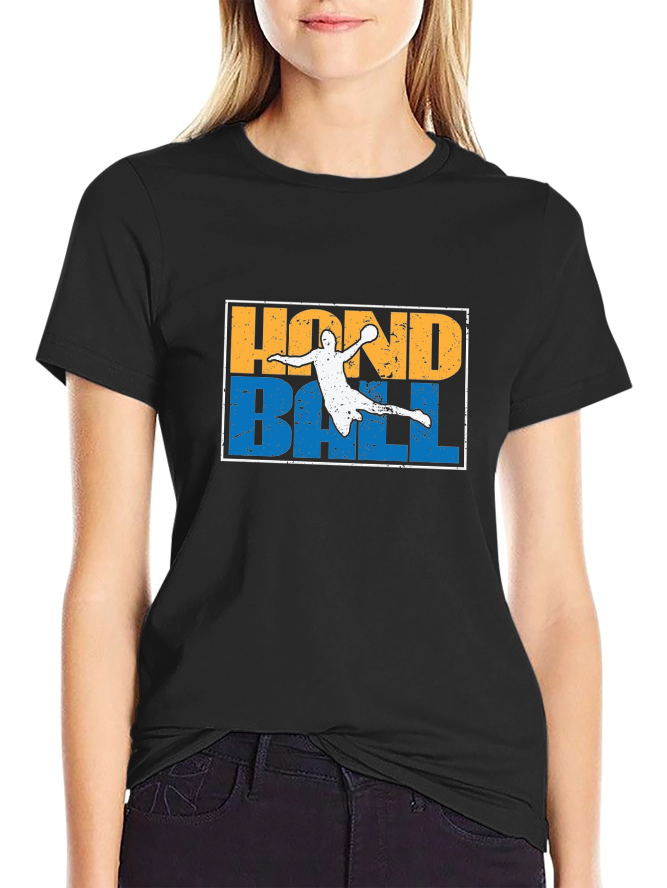 Handball Graphic T-Shirt | Player Silhouette Design