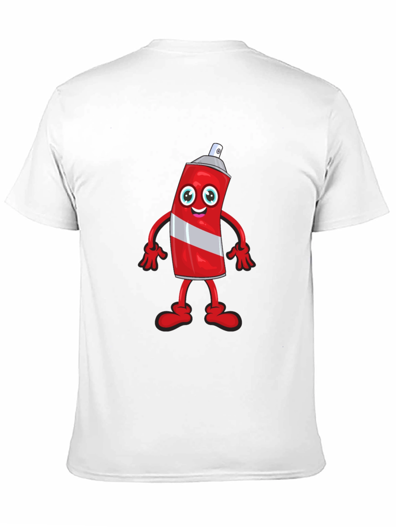 Cartoon Spray Paint Can Black T-Shirt