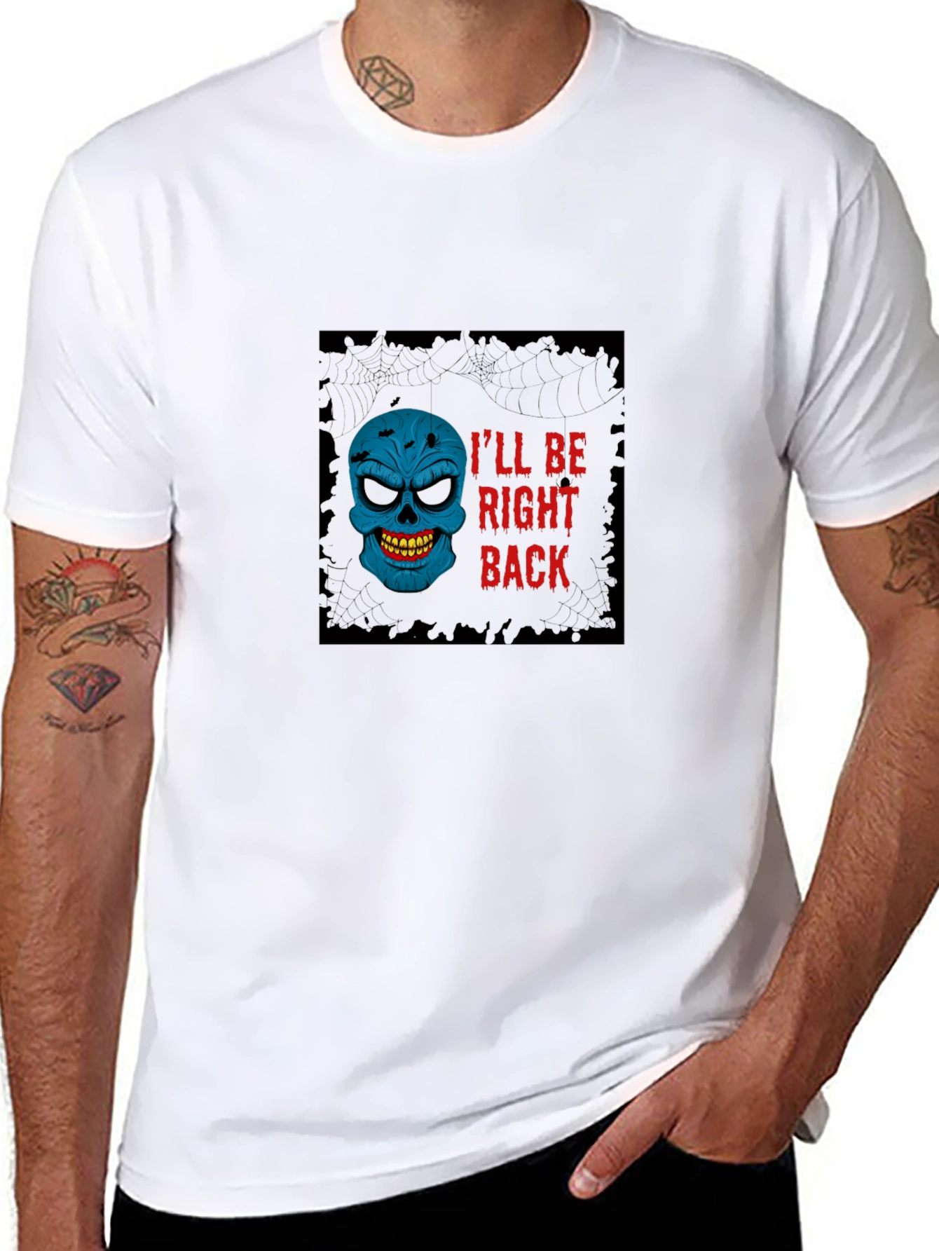 Ill Be Right Back Skull Graphic T-Shirt
