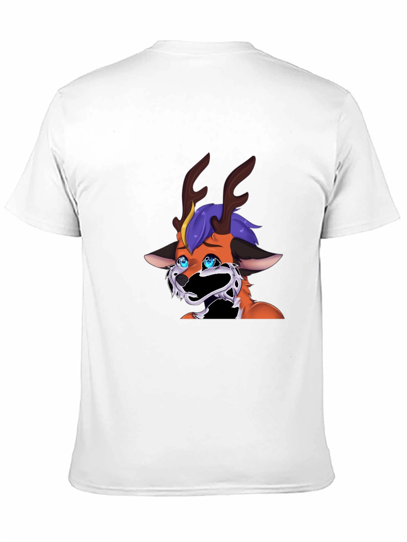 Unique Cartoon Deer Graphic Black T-Shirt