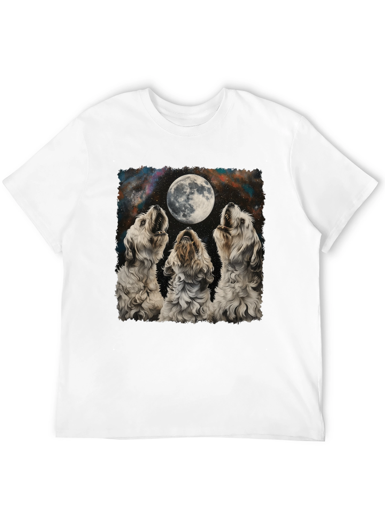 Dog Howling at Moon Graphic T-Shirt