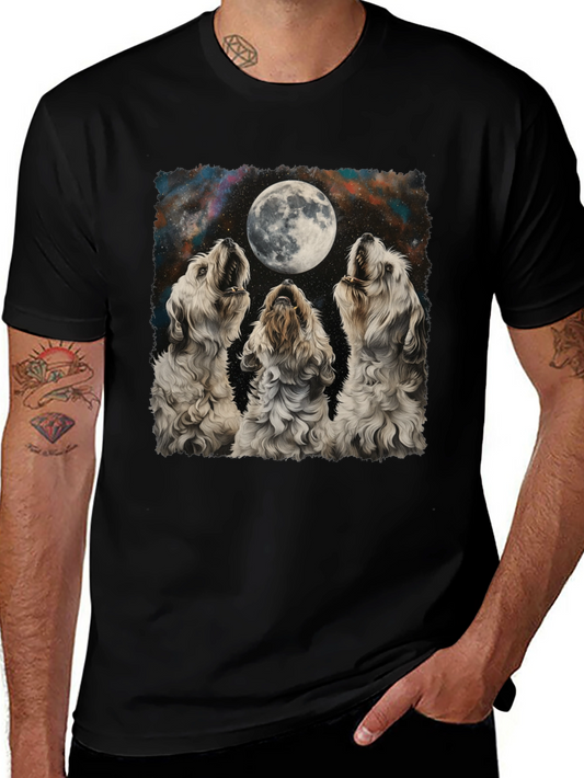 Dog Howling at Moon Graphic T-Shirt