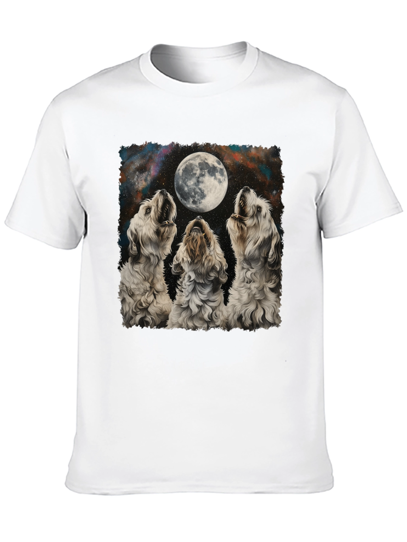 Dog Howling at Moon Graphic T-Shirt