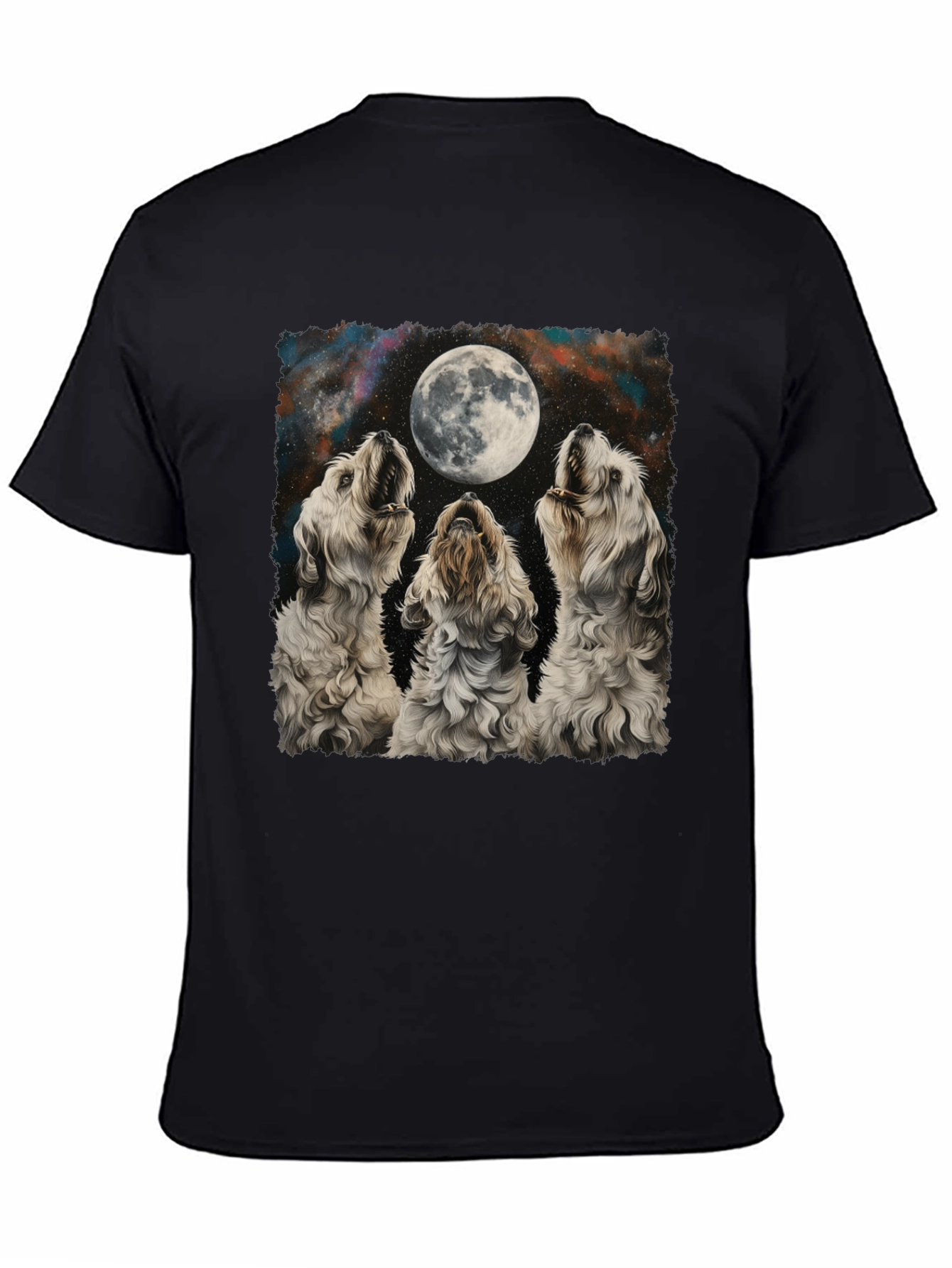 Dog Howling at Moon Graphic T-Shirt