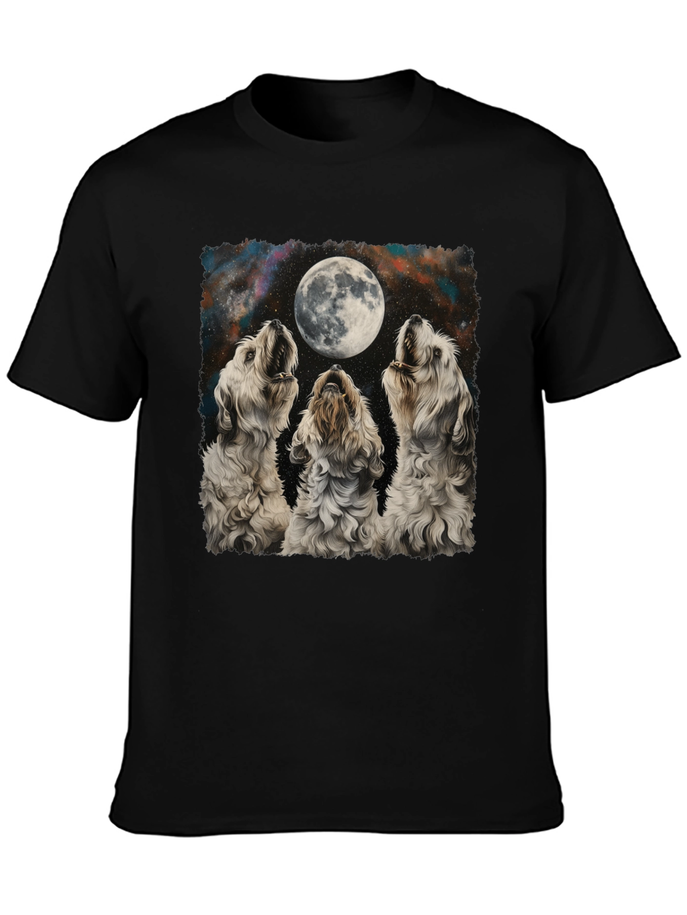 Dog Howling at Moon Graphic T-Shirt