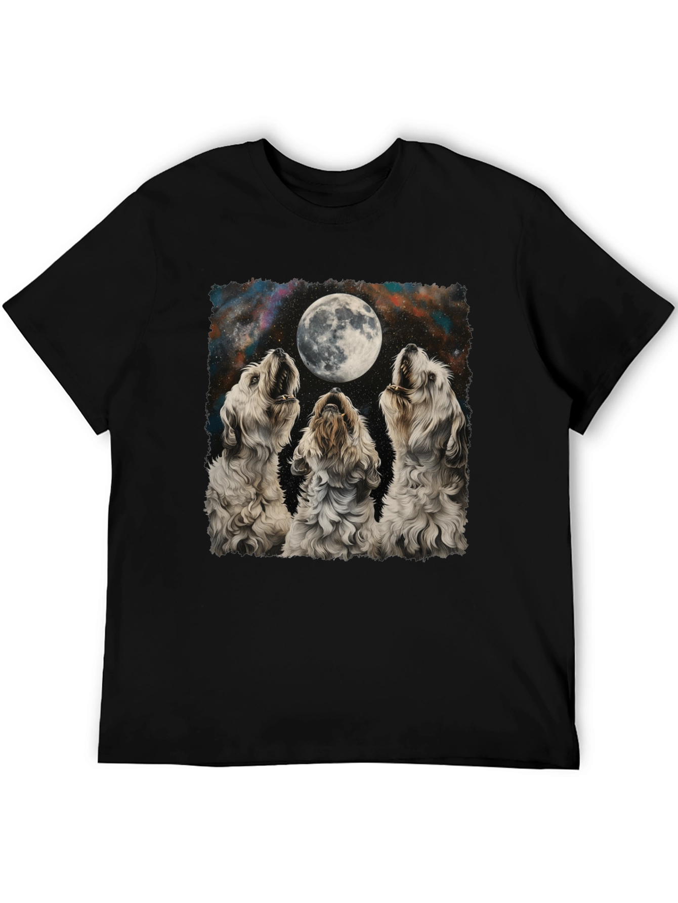 Dog Howling at Moon Graphic T-Shirt