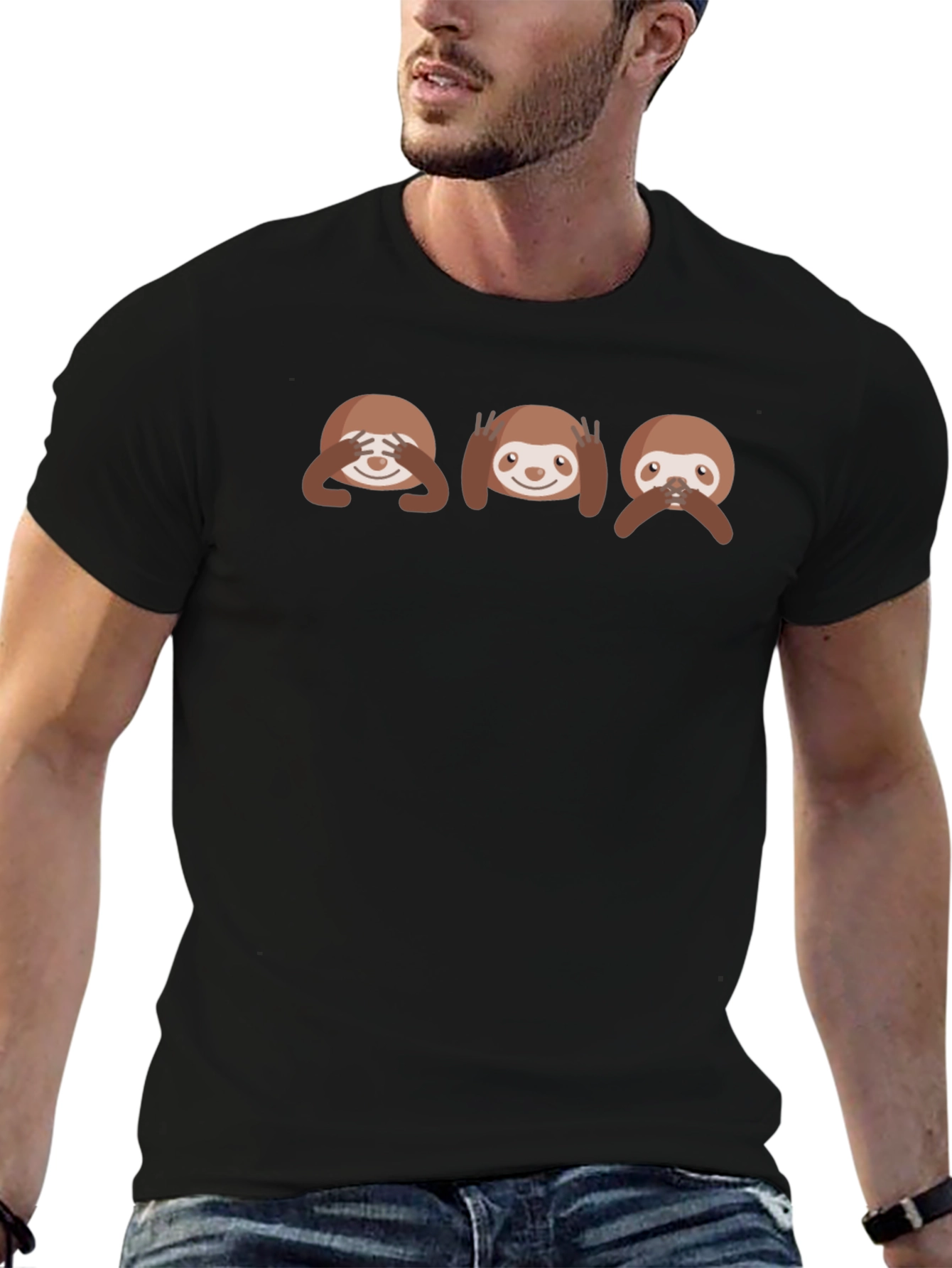 Sloth See Hear Speak No Evil Graphic T-Shirt