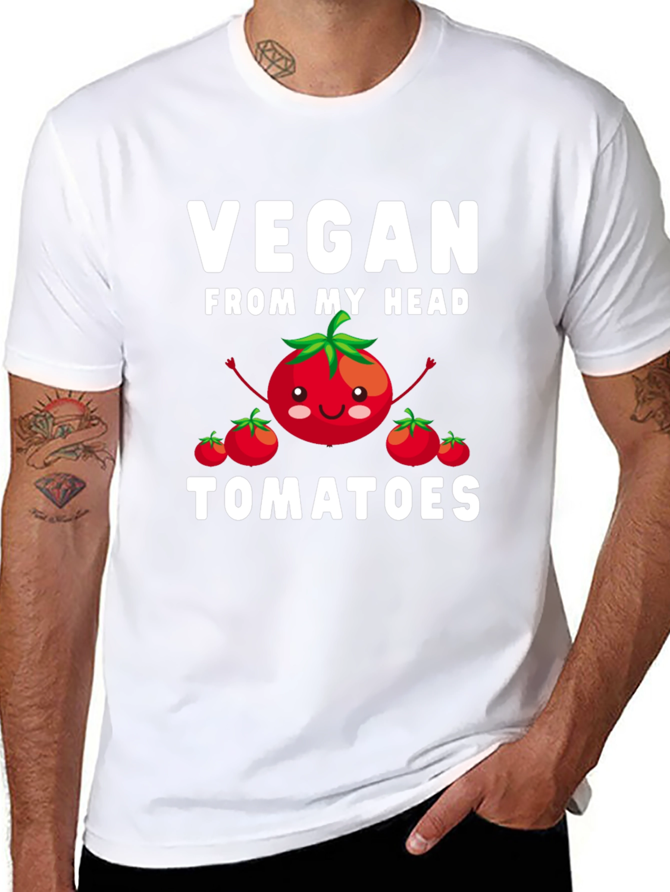 Vegan From My Head Tomatoes Graphic T-Shirt