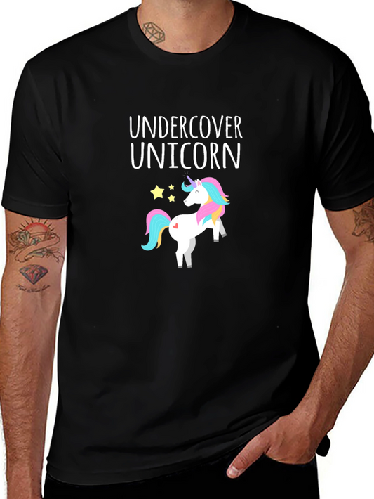 Undercover Unicorn Graphic Tee - Black Cotton Shirt