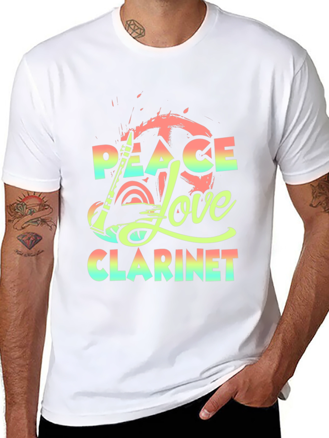 Peace Love Clarinet T-Shirt - Musicians Tee