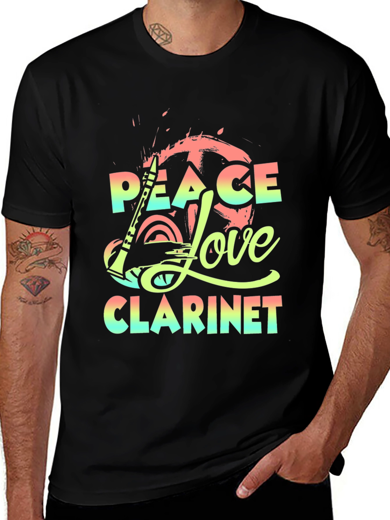 Peace Love Clarinet T-Shirt - Musicians Tee