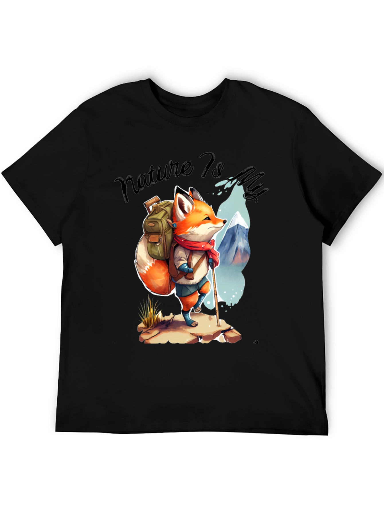 Nature Hiking Fox Graphic T-Shirt