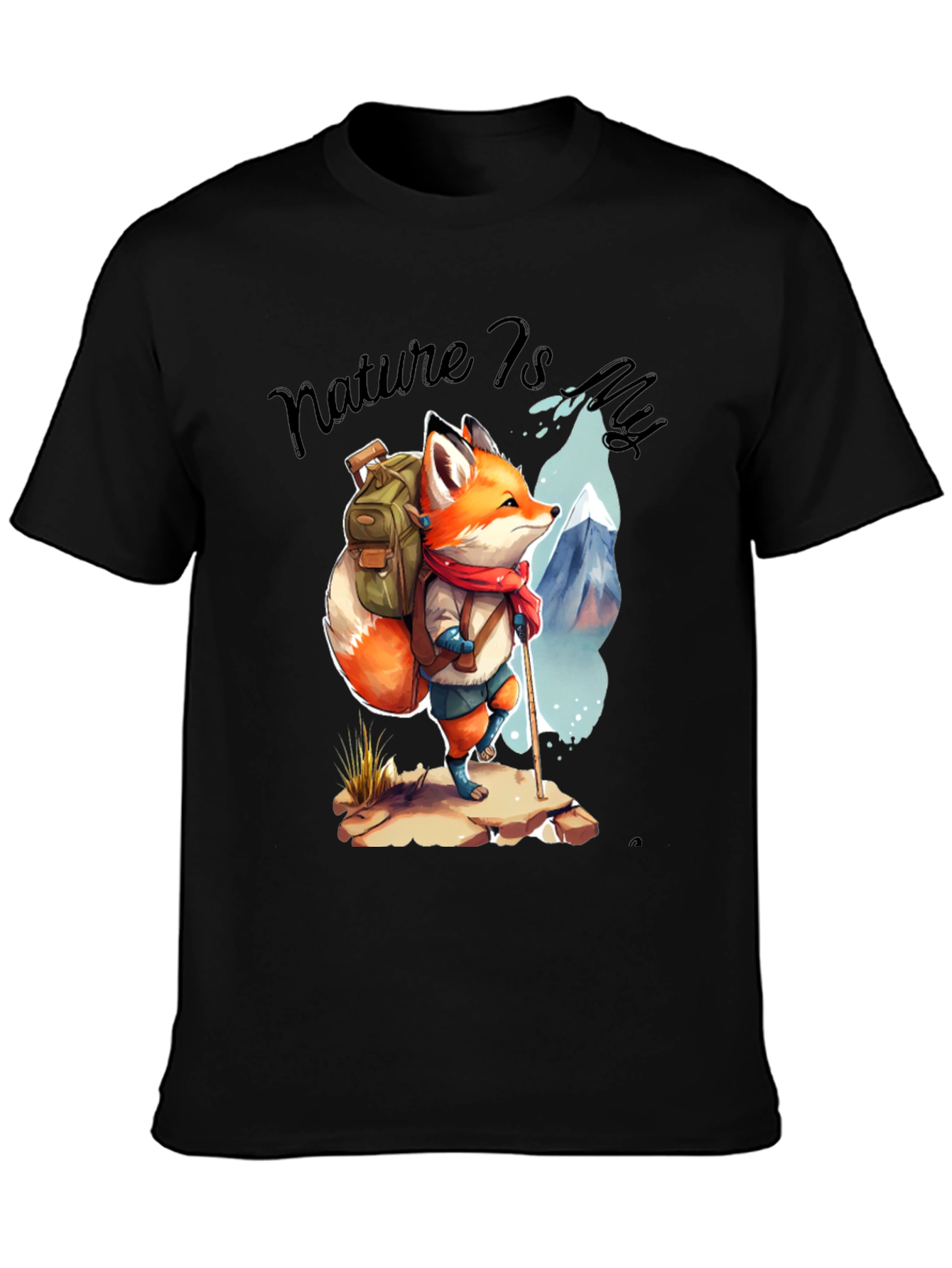 Nature Hiking Fox Graphic T-Shirt