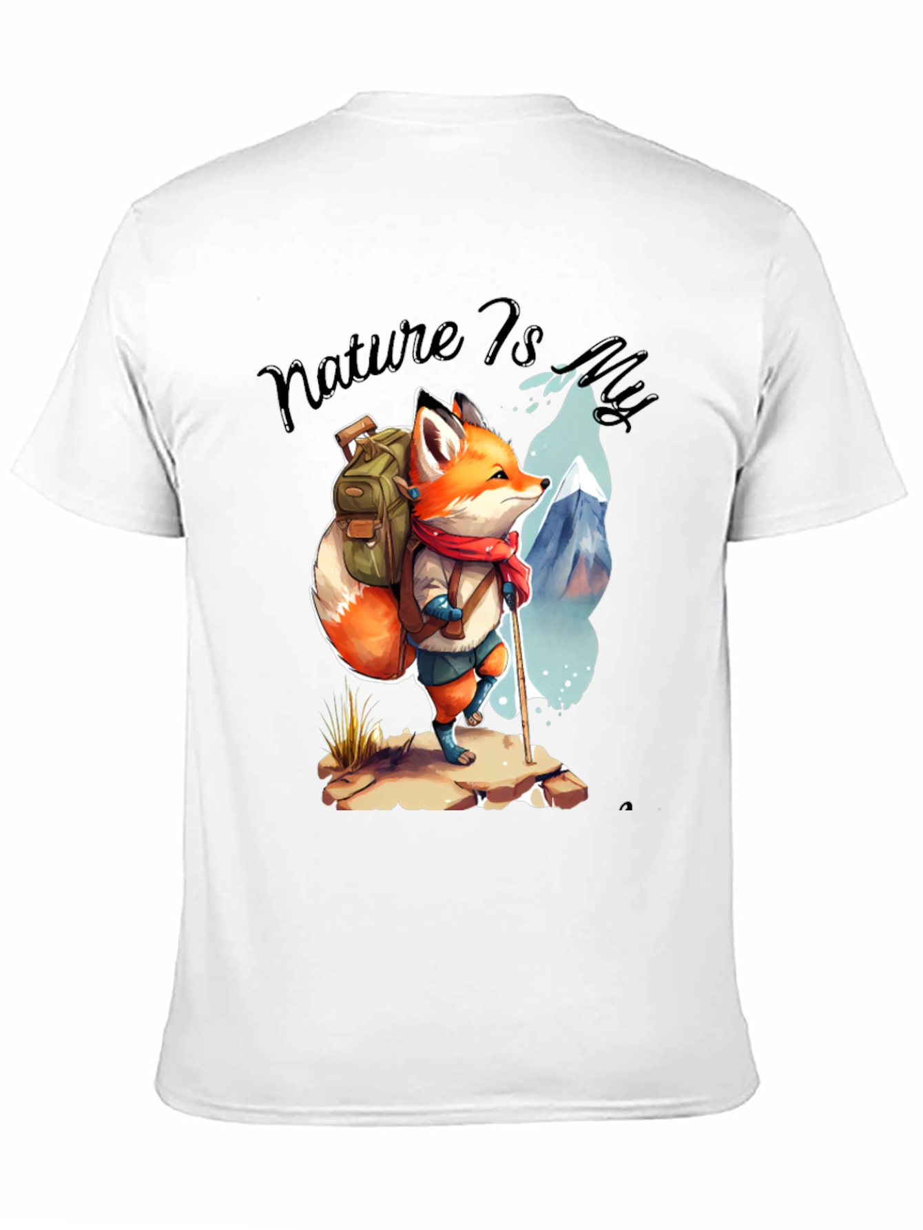 Nature Hiking Fox Graphic T-Shirt