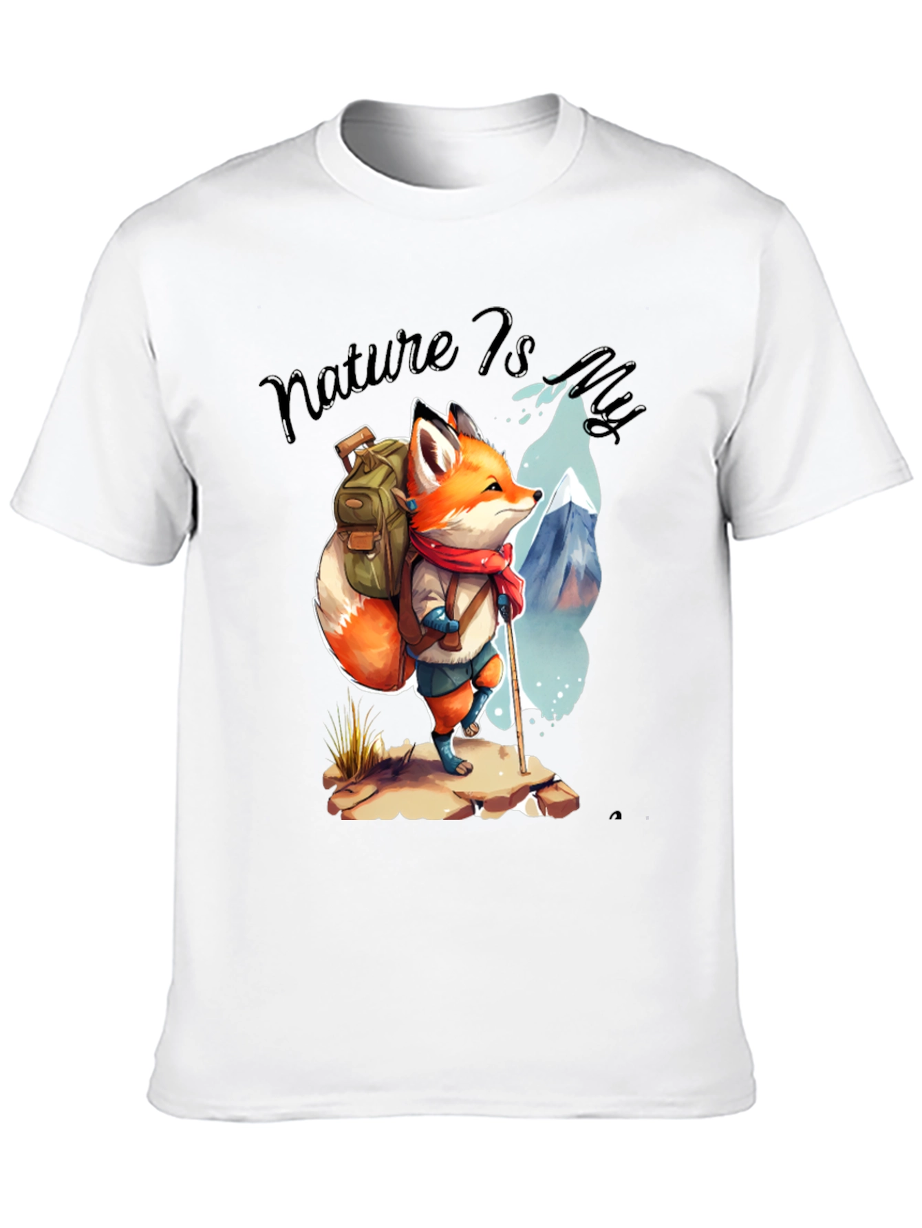 Nature Hiking Fox Graphic T-Shirt
