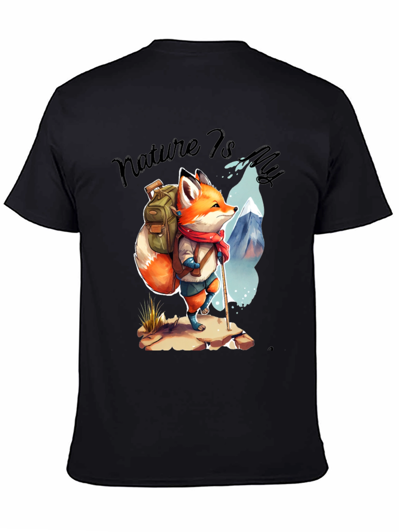 Nature Hiking Fox Graphic T-Shirt