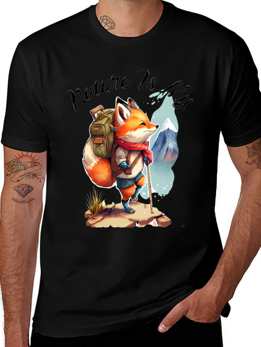 Nature Hiking Fox Graphic T-Shirt