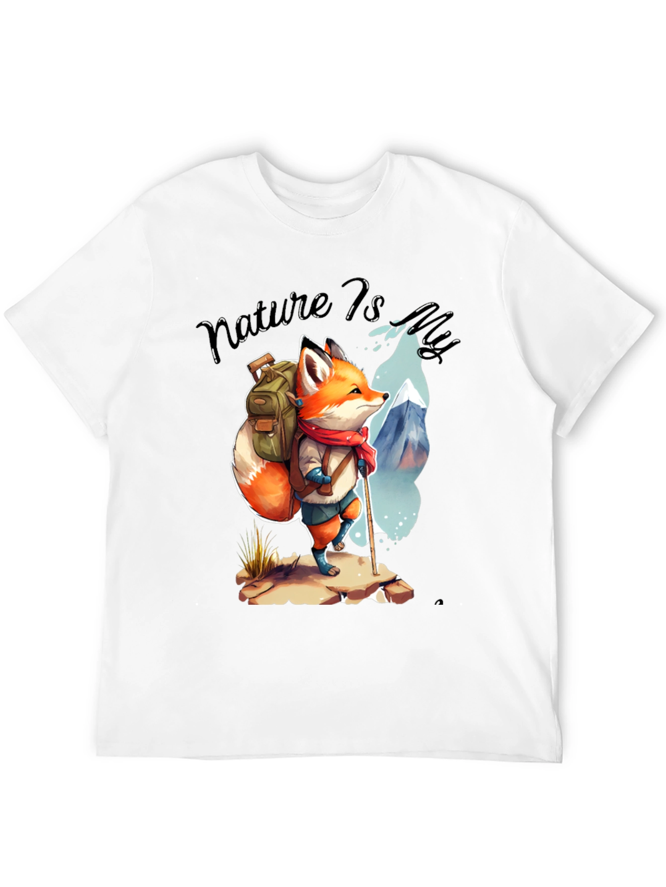 Nature Hiking Fox Graphic T-Shirt