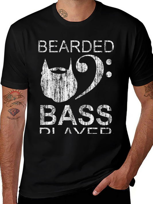 Bearded Bass Player Black T-Shirt