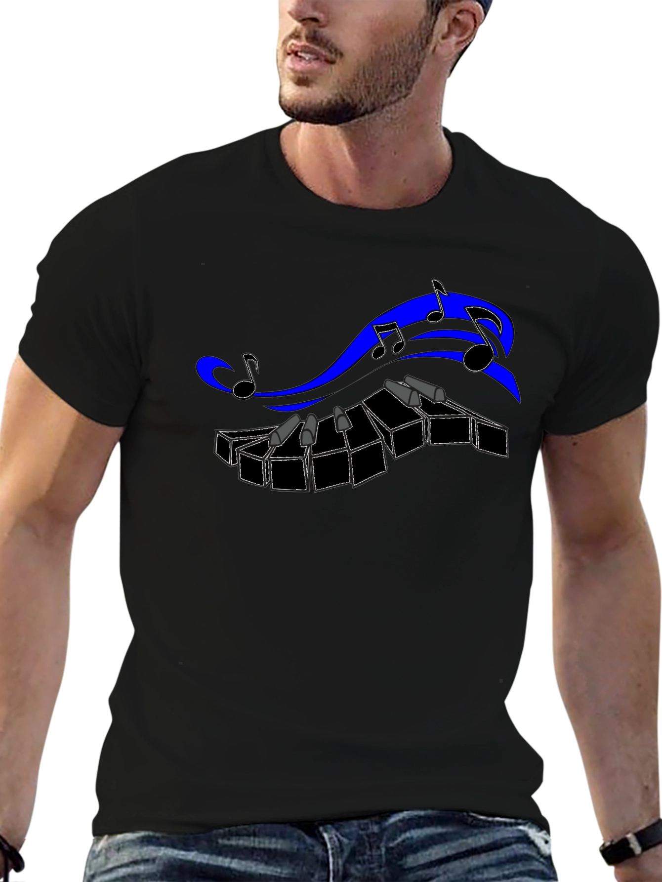 Musical Keyboard T-Shirt - Black