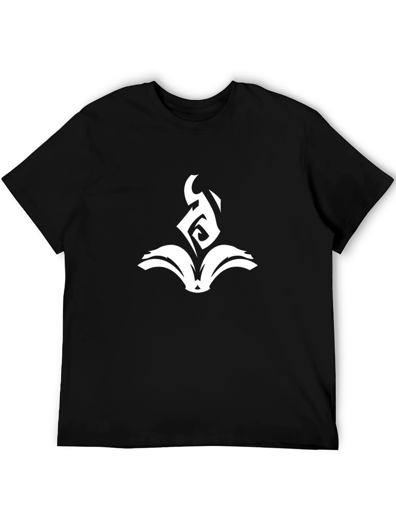 Black T-Shirt with Abstract White Book Graphic