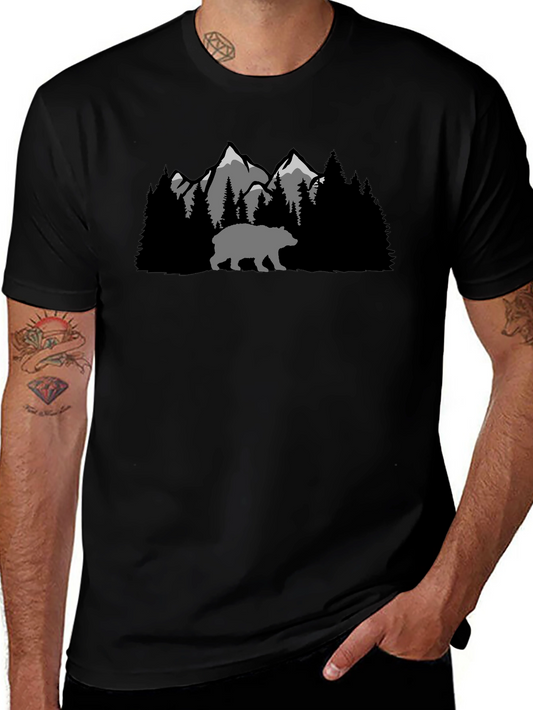 Mountain Bear Graphic Tee - Black