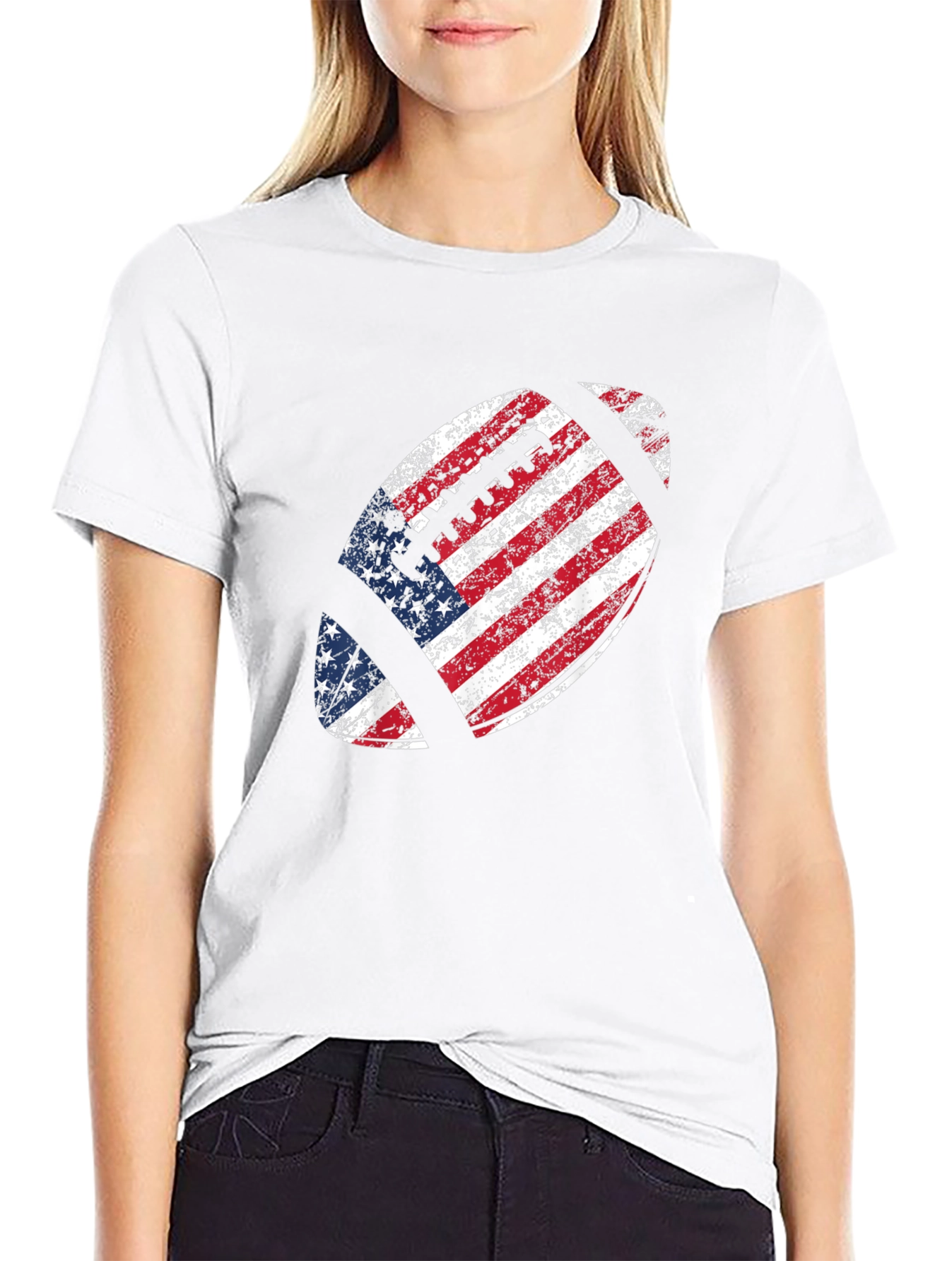 American Flag Football Graphic Tee