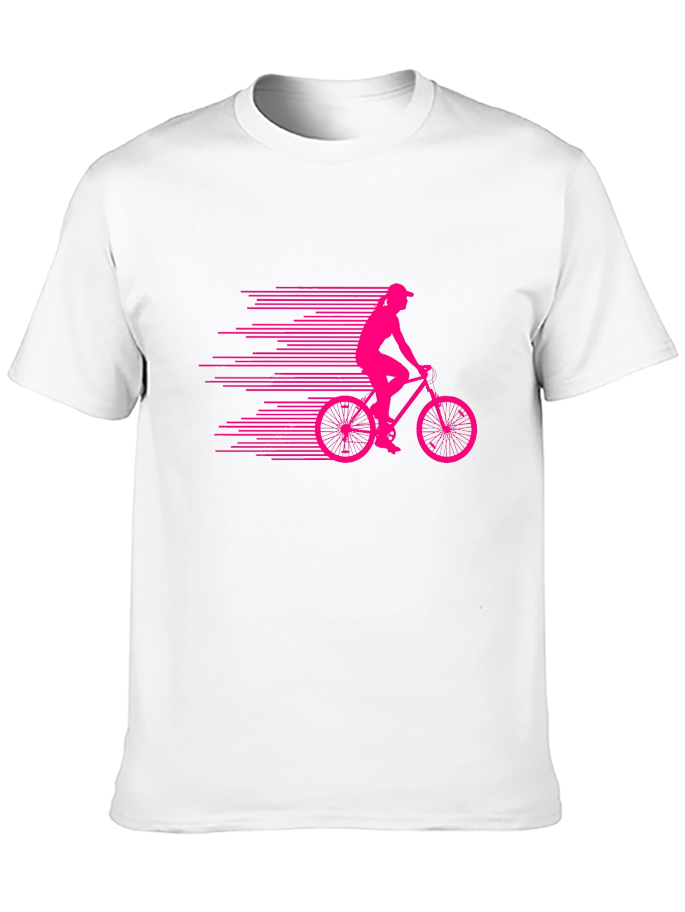 Black T-Shirt with Cyclist Graphic