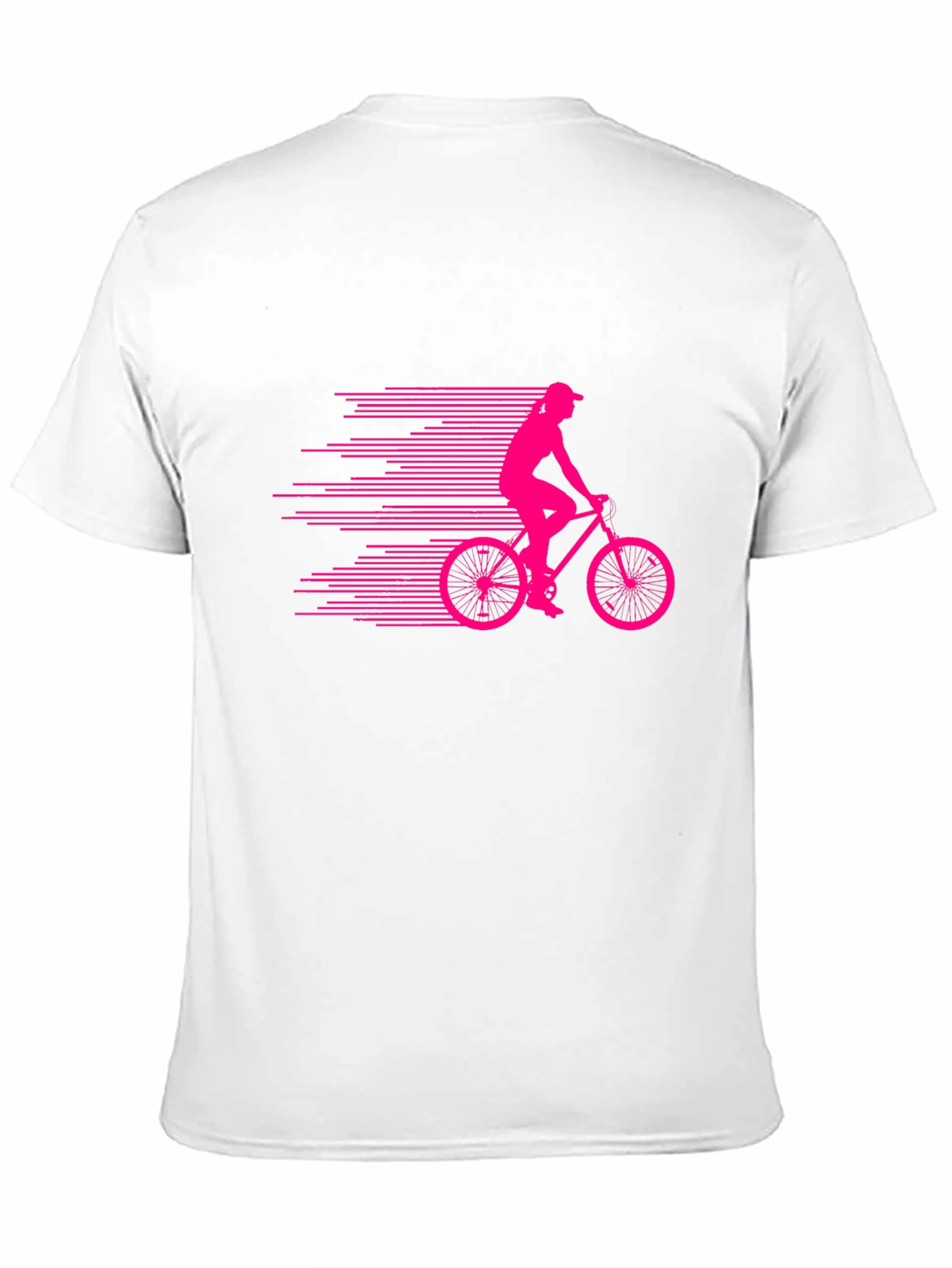 Black T-Shirt with Cyclist Graphic